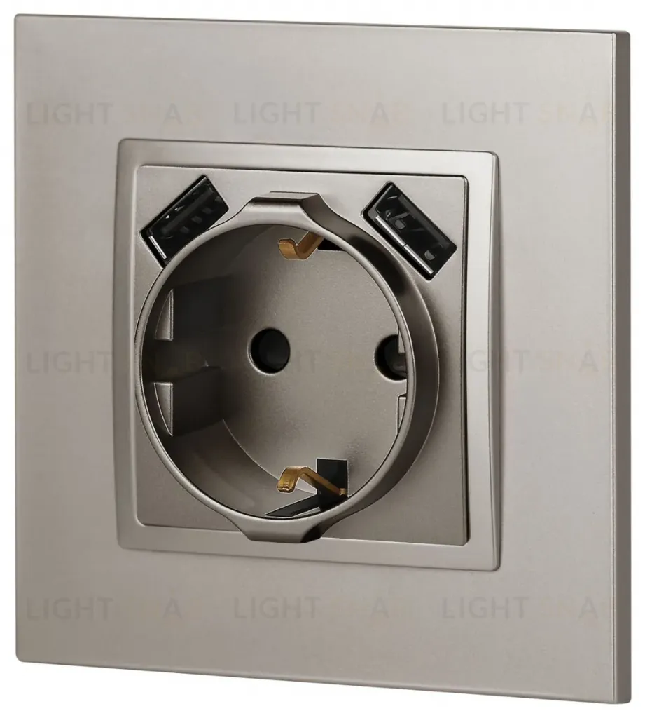 Розетка со шторками с 2xUSB Эра Elegance 14-4109-16 Б0065775 Б0065775