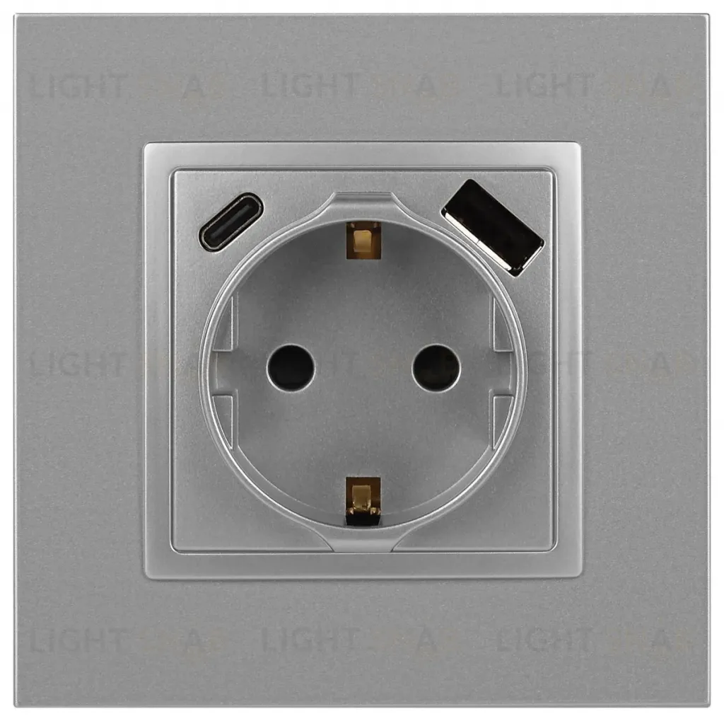 Розетка со шторками с USB type-A+C Эра Elegance 14-4108-03 Б0067741 Б0067741