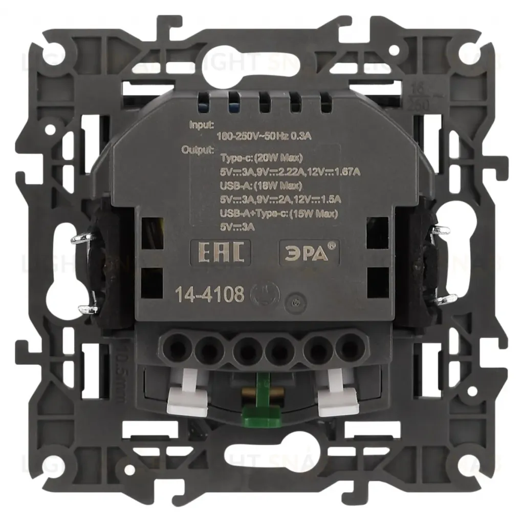 Розетка со шторками с USB type-A+C Эра Elegance 14-4108-16 Б0067695 Б0067695