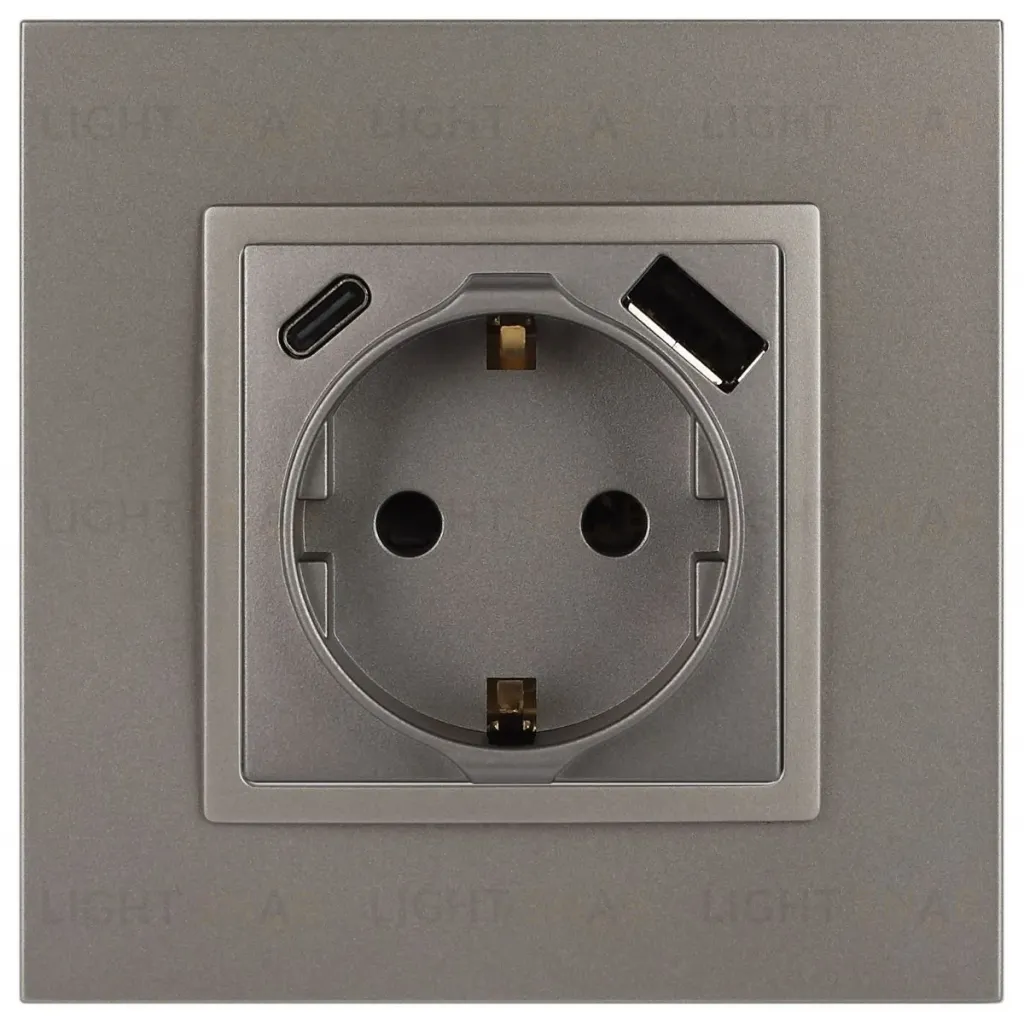 Розетка со шторками с USB type-A+C Эра Elegance 14-4108-16 Б0067695 Б0067695