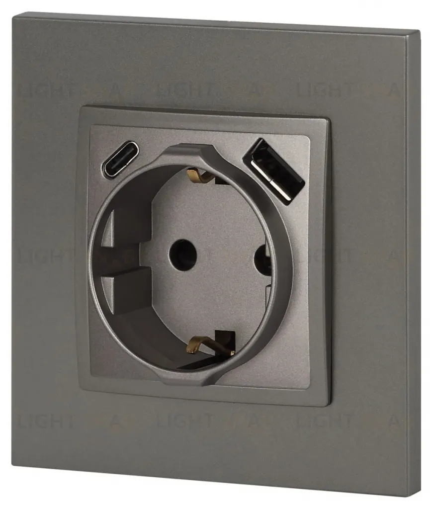 Розетка со шторками с USB type-A+C Эра Elegance 14-4108-16 Б0067695 Б0067695