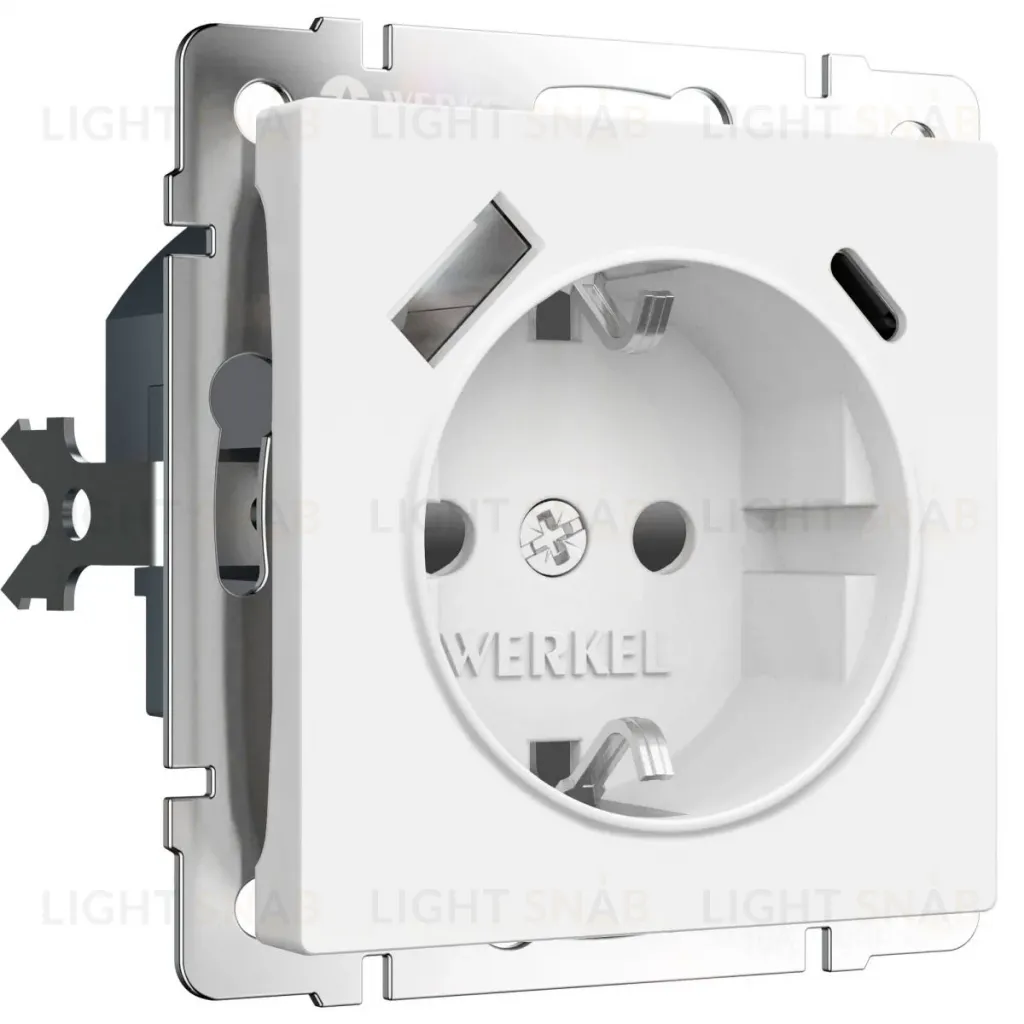 Розетка с/з со шторками и USB тип A+C Werkel W1171761 4690389213267 a069613 4690389213267