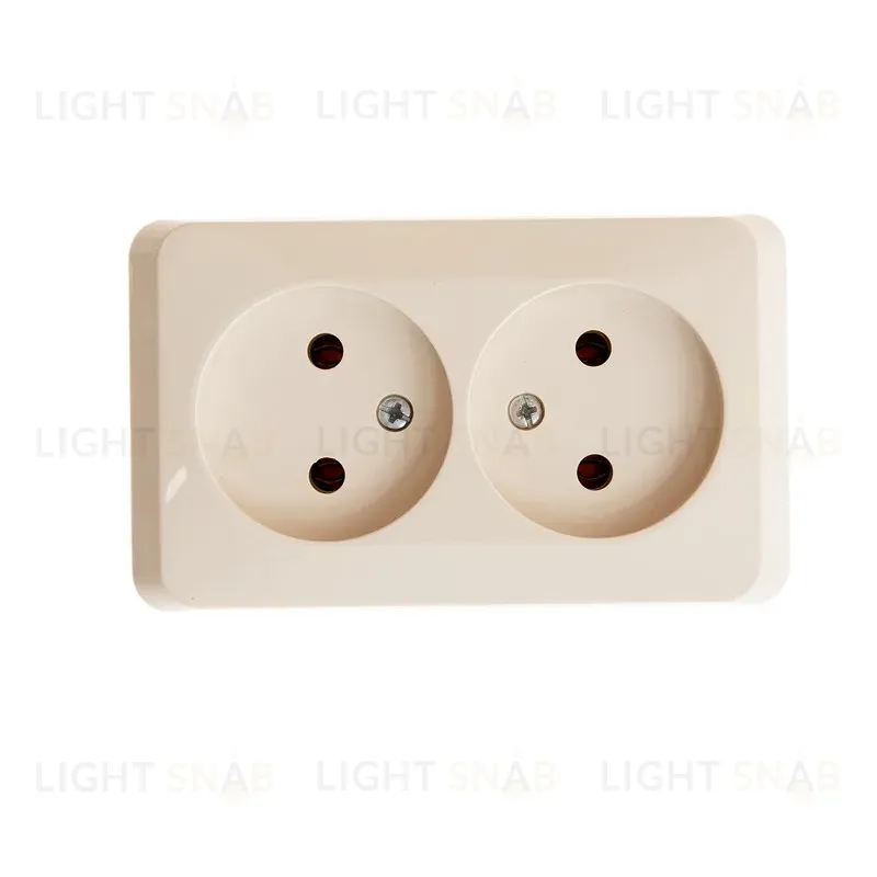 Розетка 2-ая б/з без шторок Systeme Electric Этюд наруж Крем PA16-005K PA16-005K