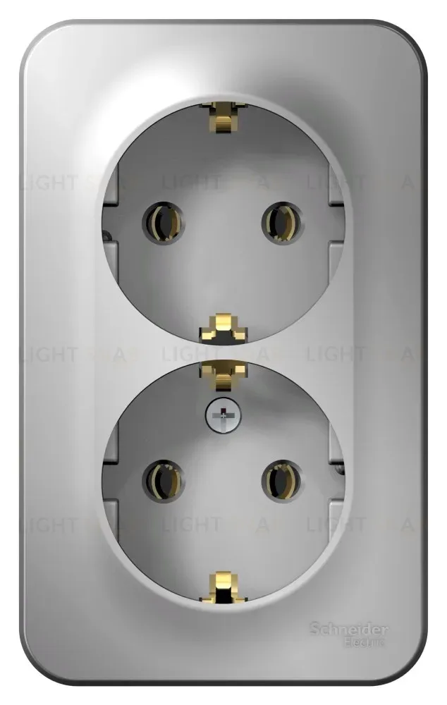 Розетка 2-ая с/з без шторок 16А, 250В, изолир. Пластина Systeme Electric Blanca наруж Алюминий BLNRA010213 BLNRA010213