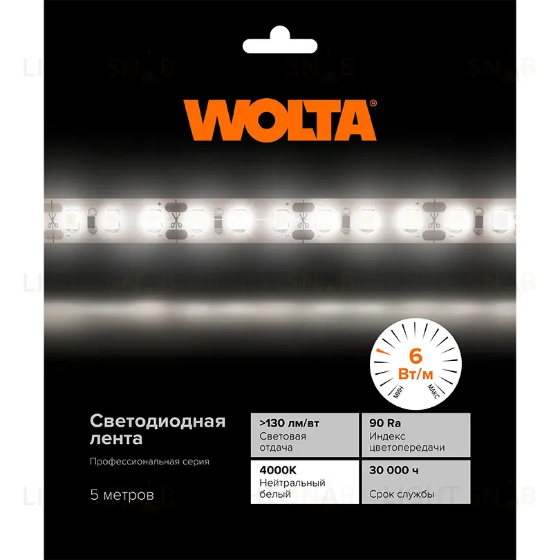 Светодиодная лента Wolta WLS2835-6W/4000/24S60-01 WLS2835-6W/4000/24S60-01