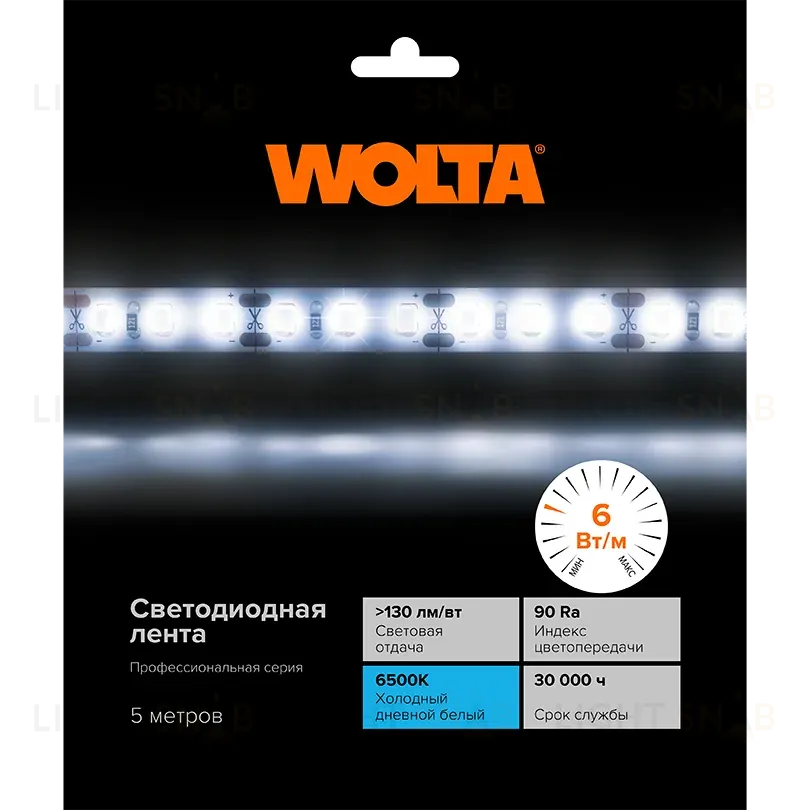 Светодиодная лента Wolta WLS2835-6W/6500/24H60-01 WLS2835-6W/6500/24H60-01