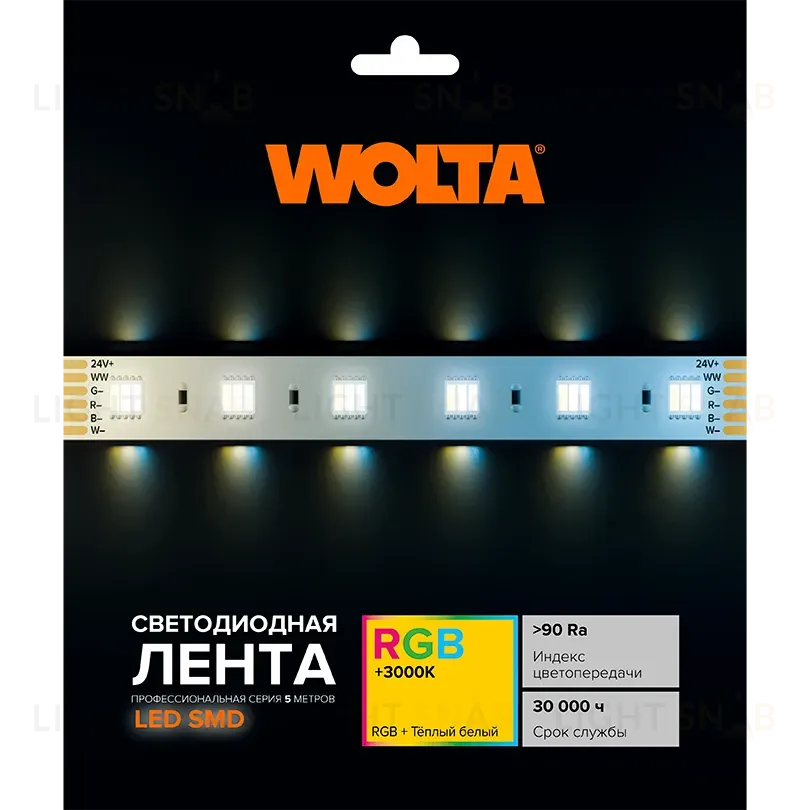 Светодиодная лента Wolta WLS5050-14,4W/RGBW-3000/24H60-01 WLS5050-14,4W/RGBW-3000/24H60-01