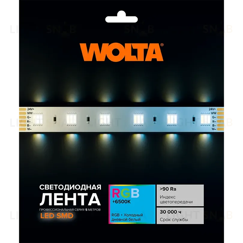 Светодиодная лента Wolta WLS5050-14,4W/RGBW-6500/24H60-01 WLS5050-14,4W/RGBW-6500/24H60-01