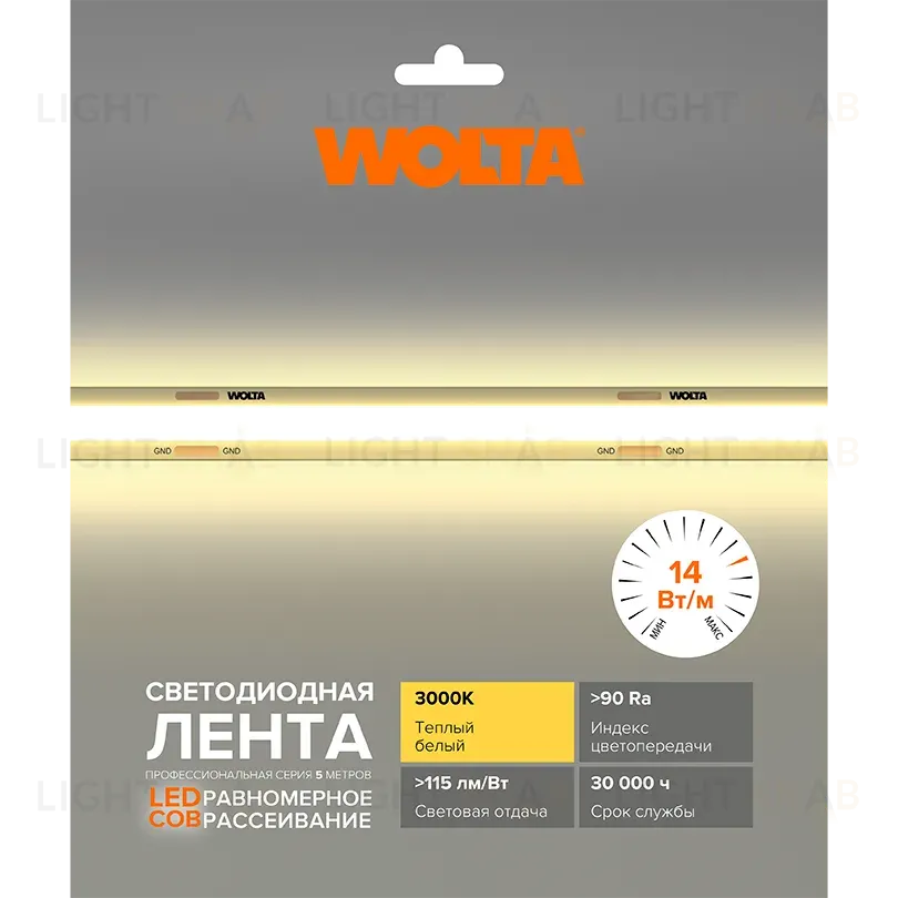 Светодиодная лента Wolta WLSCOB-14W/3000/24H480-01 WLSCOB-14W/3000/24H480-01