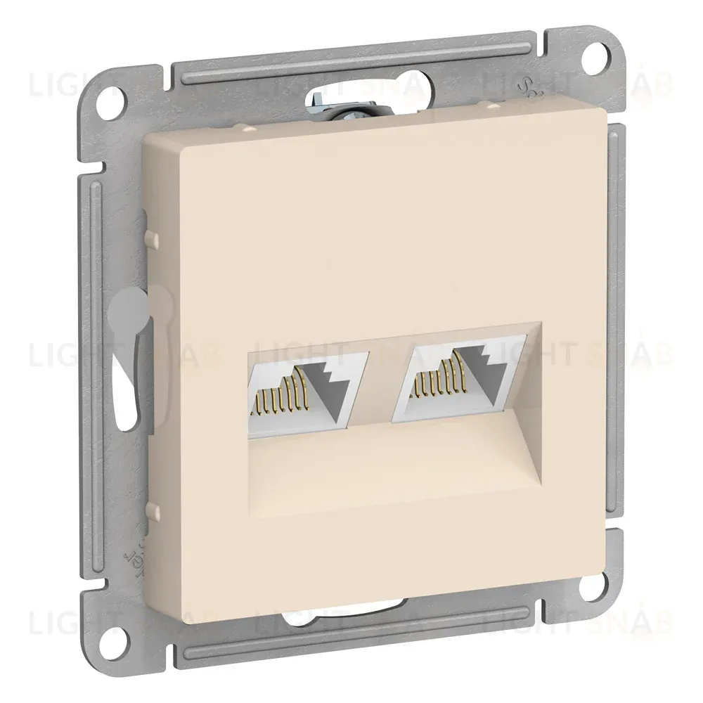 Розетка двойная компьютерная RJ45+RJ45, кат.5E Systeme Electric AtlasDesign ATN000285 ATN000285