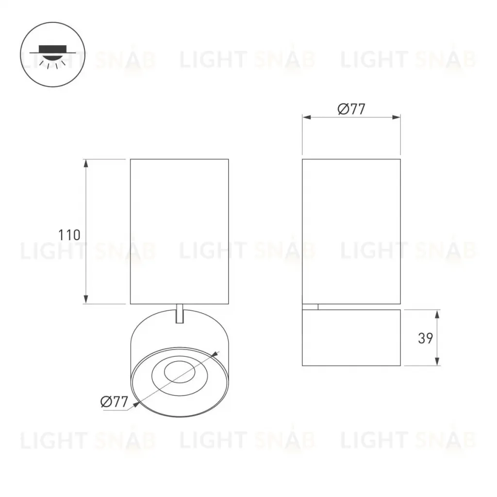 Накладной спот Arlight SP-PLURIO-SURFACE-LONG-R77-9W Day4000 040380 040380