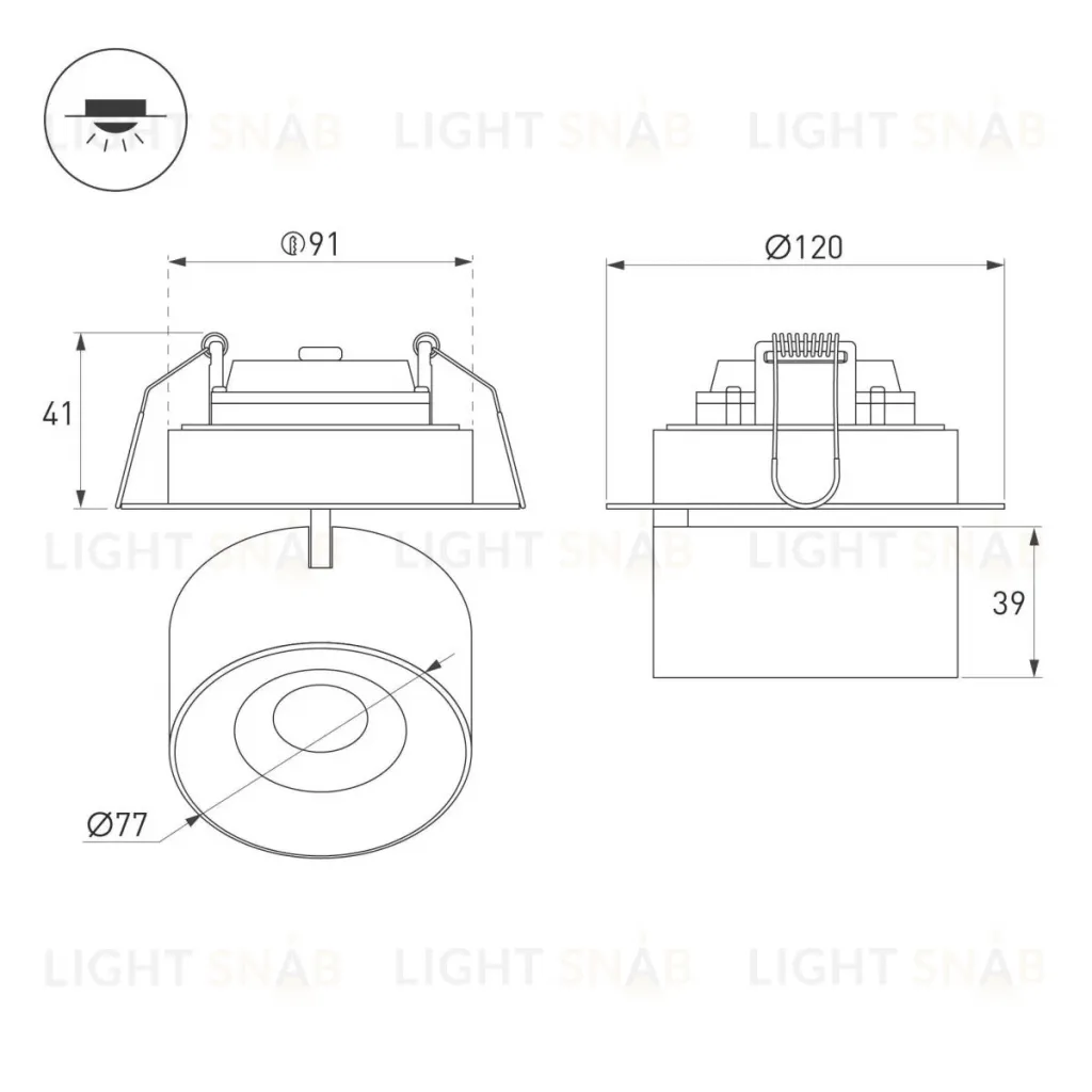 Встраиваемый спот Arlight SP-PLURIO-BUILT-TRIMLESS-R120-9W Warm3000 038064 038064