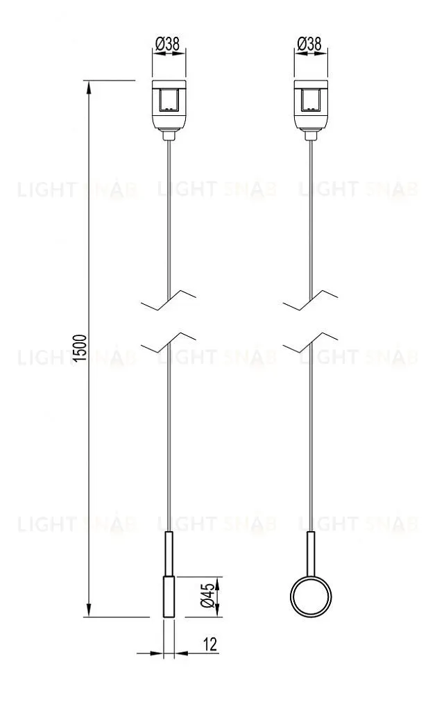 Держатель трека Arlight ART-APRIORI-HOLDER-HANG-TUBE-L1500 (GD) 049319 049319