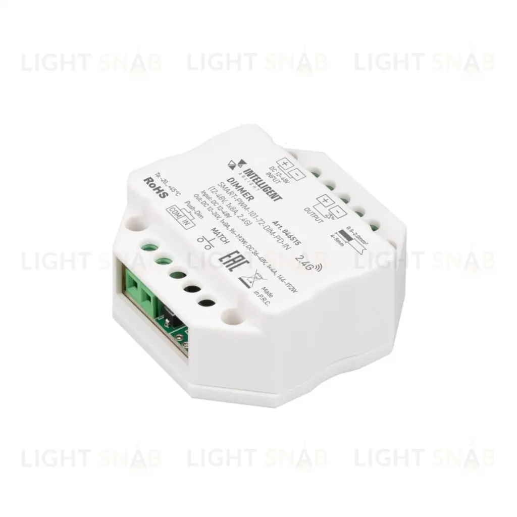 Диммер Arlight SMART-PWM-101-72-DIM-PD-IN (12-48V, 1x8A, 2.4G) 046515 046515