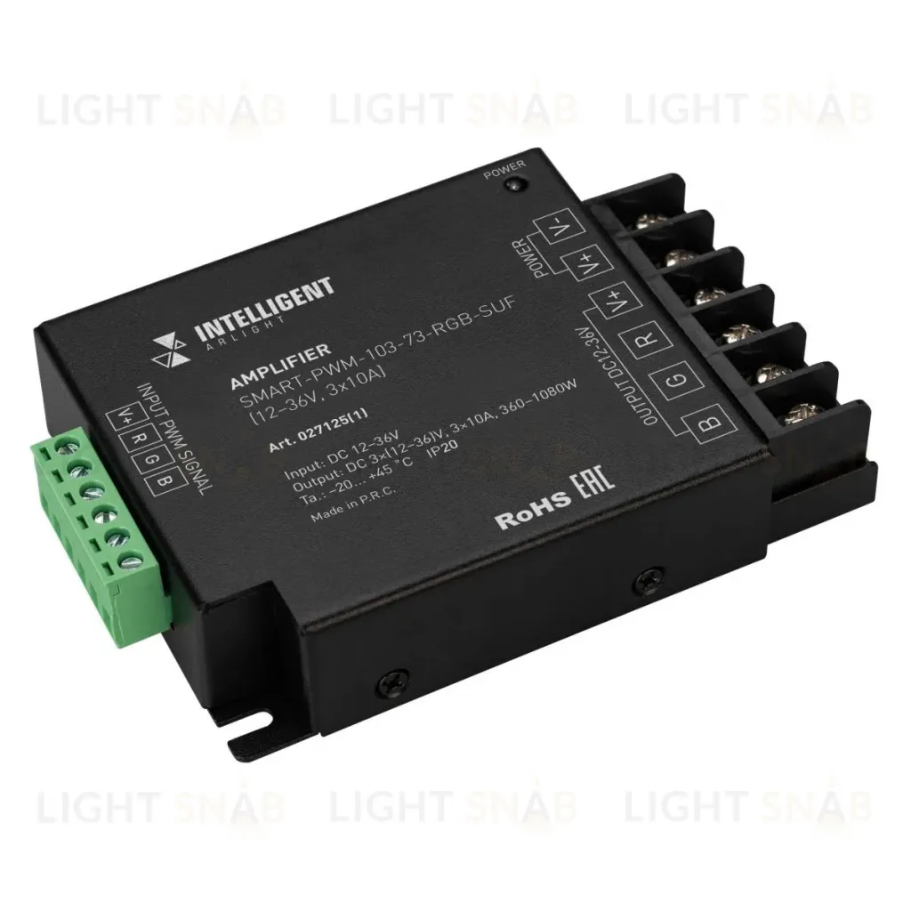 Усилитель Arlight SMART-PWM-103-73-RGB-SUF Black (12-36V, 3x10A) 027125(1) 027125(1)