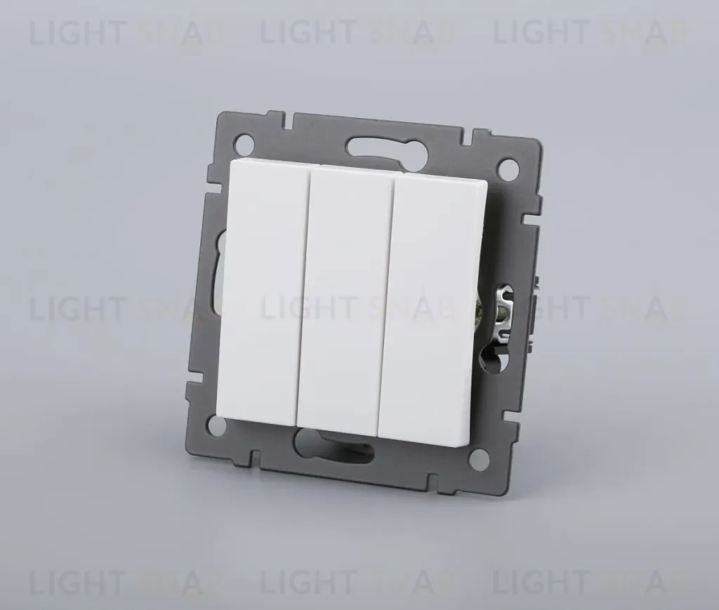 Механизм выключателя трехклавишный непроходной Arlight SWT-MK03-PL-WH-V (250V, 10A) 049896 049896