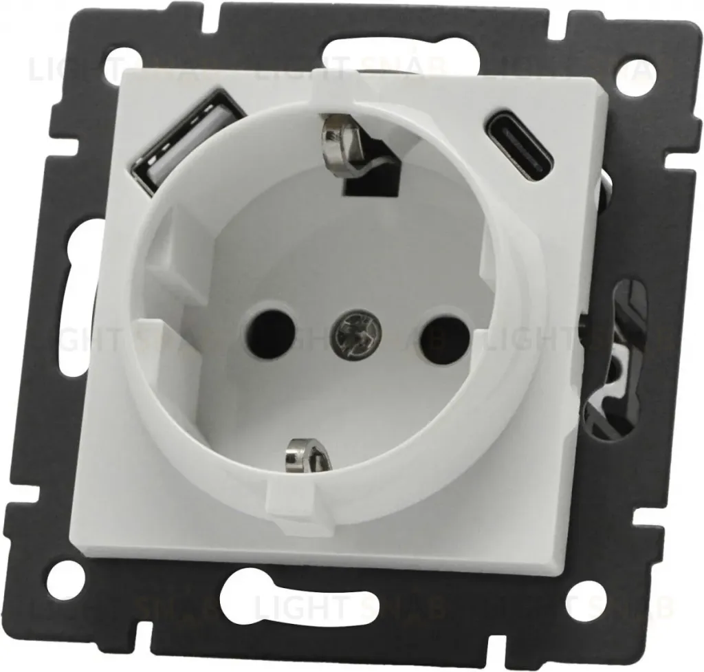 Механизм розетки с быстрой USB зарядкой Arlight SCT-MUAC-PL-WH-V (250V, 16A) 049822 049822