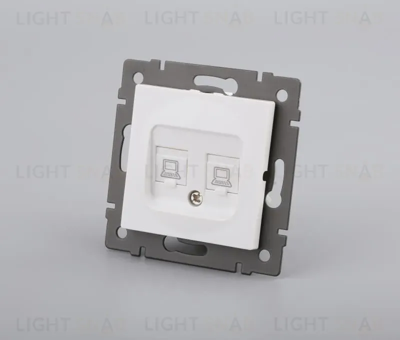 Механизм компьютерной розетки двойной Arlight SCT-MPC2-PL-WH-V (RJ-45, CAT6) 049854 049854