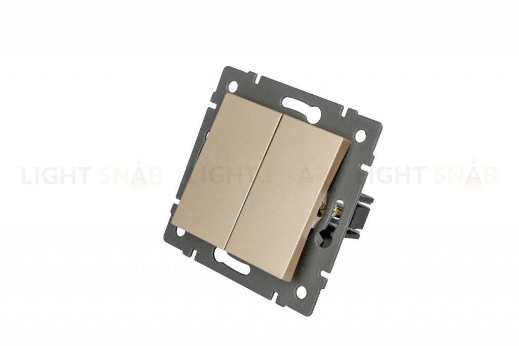Механизм выключателя двухклавишный самовозвратный Arlight SWT-MKR2-PL-GD-V (250V, 10A) 049886 049886
