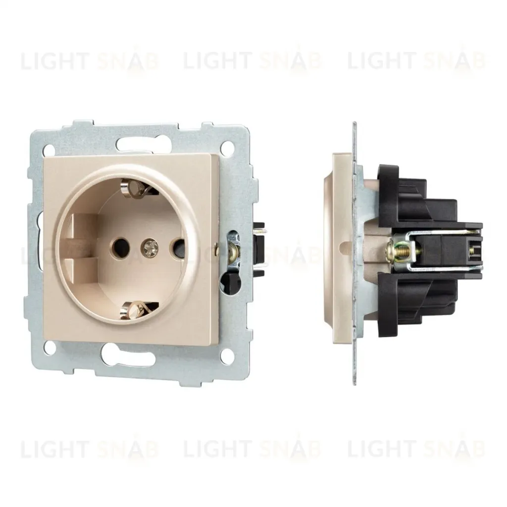 Механизм электрической розетки Arlight SCT-MEU1-PL-GD-V (250V, 16A) 049817 049817
