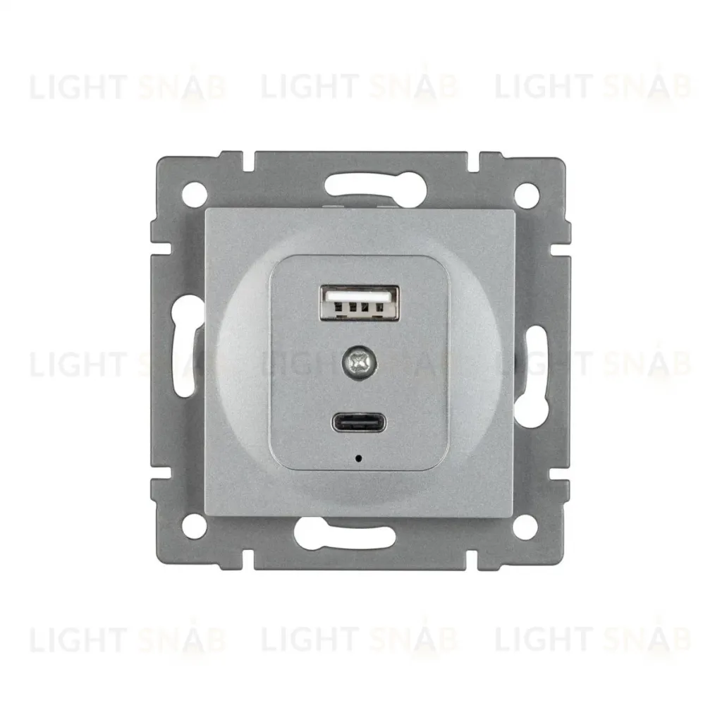 Механизм USB розетки Arlight SCT-MUAC-PL-GR-V (5V, 3A, QC4) 049840 049840
