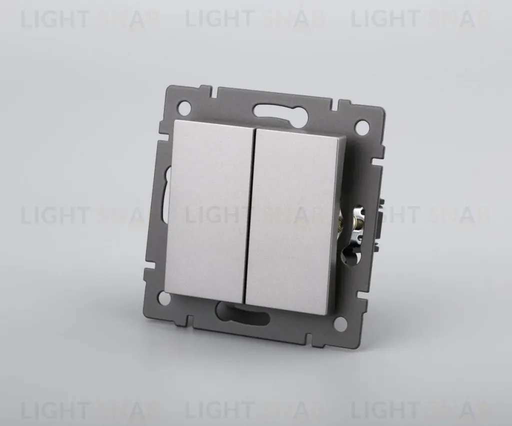 Механизм выключателя двухклавишный самовозвратный Arlight SWT-MKR2-PL-GR-V (250V, 10A) 049885 049885