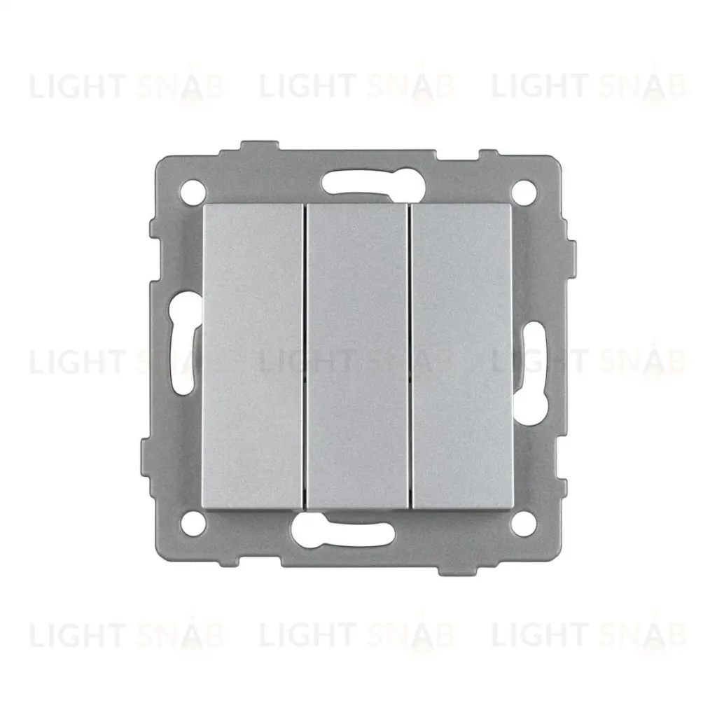 Механизм выключателя трехклавишный непроходной Arlight SWT-MK03-PL-GR-V (250V, 10A) 049898 049898