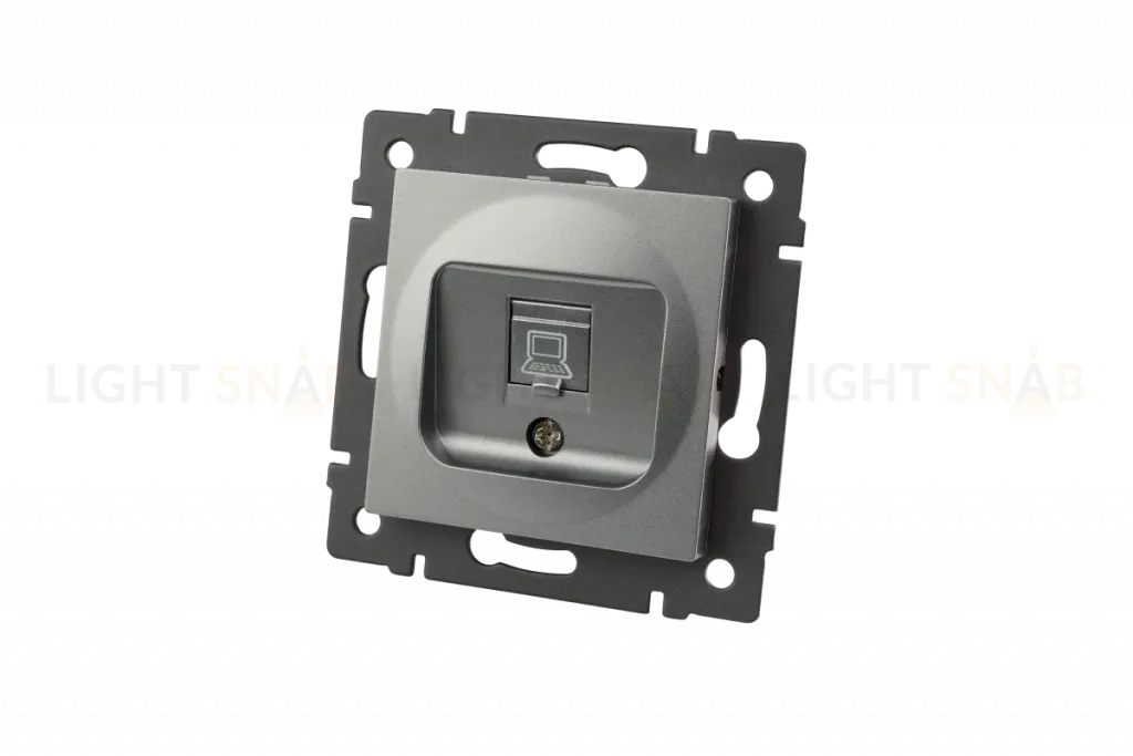 Механизм компьютерной розетки Arlight SCT-MPC1-PL-GR-V (RJ-45, CAT6) 049848 049848