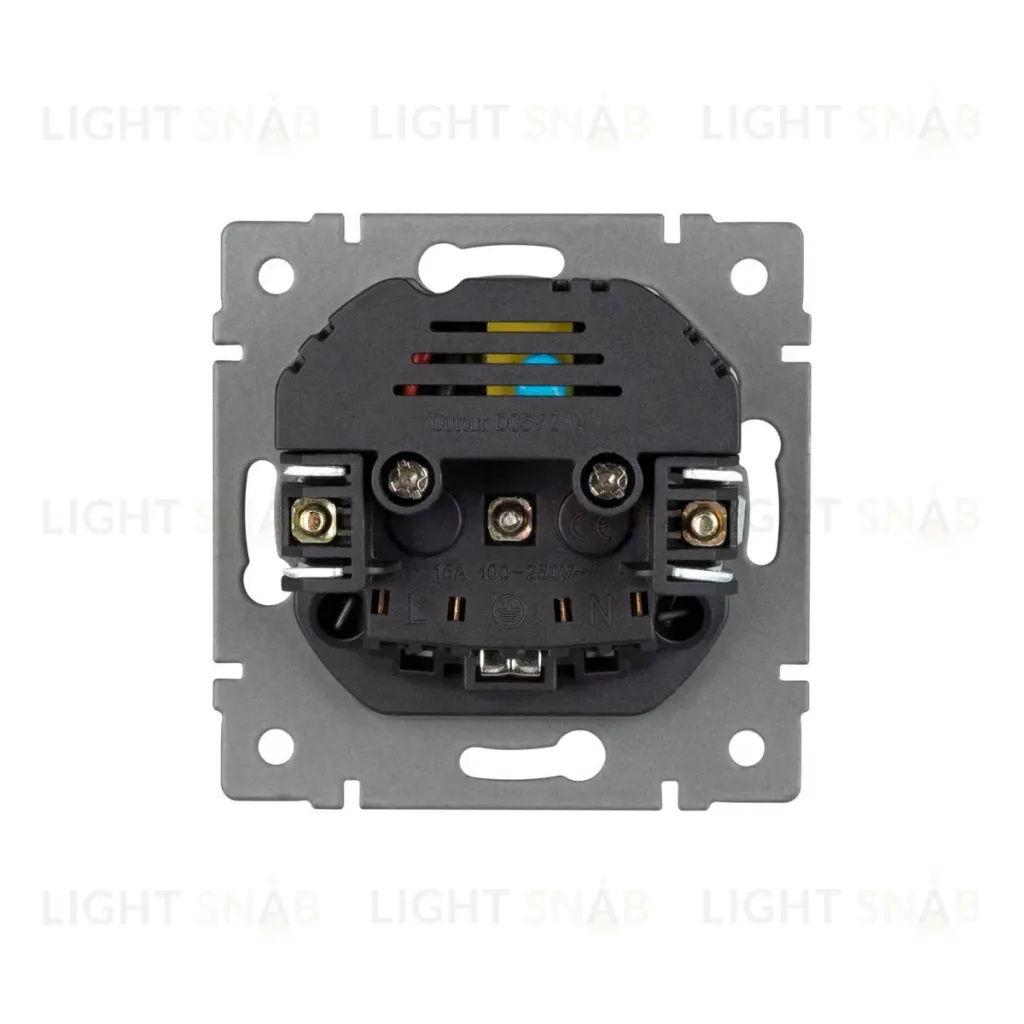 Механизм розетки с USB зарядкой Arlight SCT-MUAA-PL-GR-V (250V, 16A) 049820 049820
