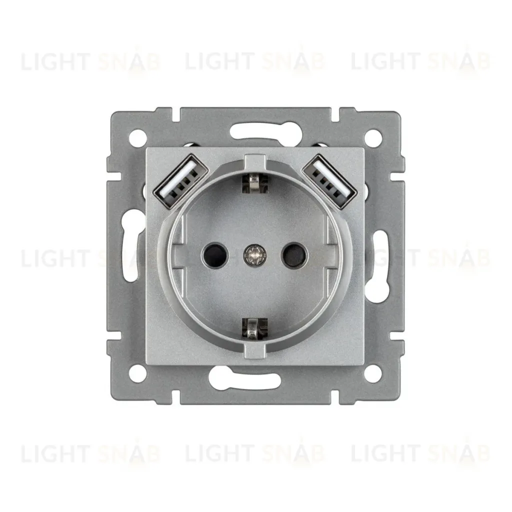 Механизм розетки с USB зарядкой Arlight SCT-MUAA-PL-GR-V (250V, 16A) 049820 049820