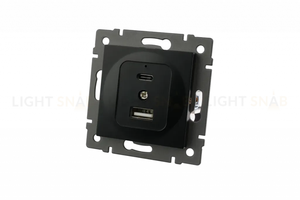 Механизм USB розетки Arlight SCT-MUAC-PL-BK-V (5V, 3A, QC4) 049838 049838