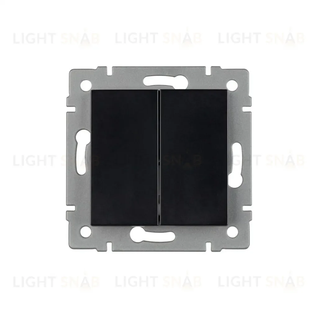 Механизм выключателя двухклавишный непроходной Arlight SWT-MK02-PL-BK-V (250V, 10A) 049888 049888