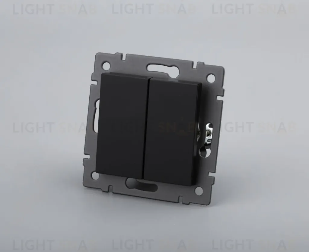 Механизм выключателя двухклавишный самовозвратный Arlight SWT-MKR2-PL-BK-V (250V, 10A) 049884 049884
