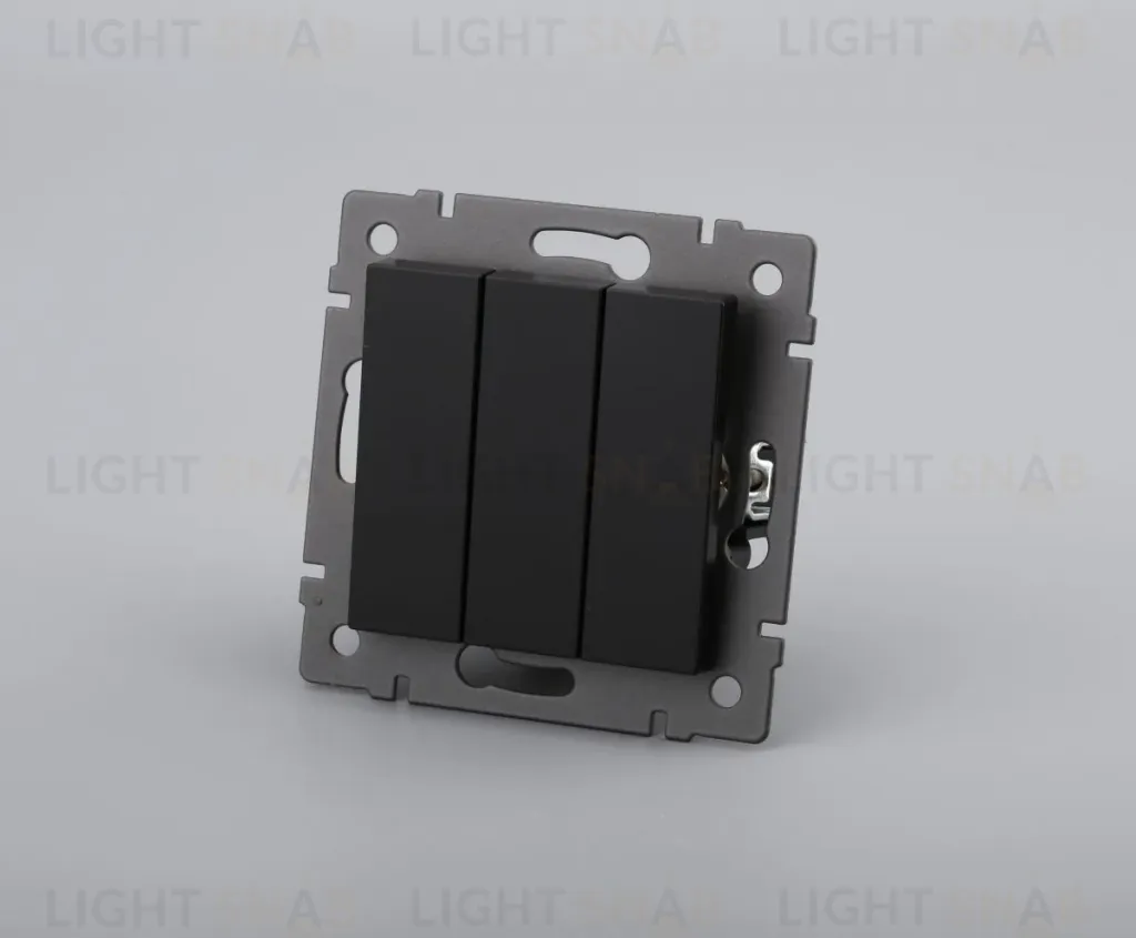 Механизм выключателя трехклавишный непроходной Arlight SWT-MK03-PL-BK-V (250V, 10A) 049897 049897