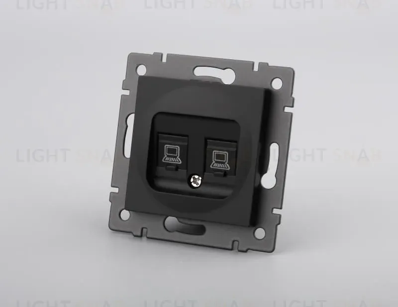 Механизм компьютерной розетки двойной Arlight SCT-MPC2-PL-BK-V (RJ-45, CAT6) 049853 049853