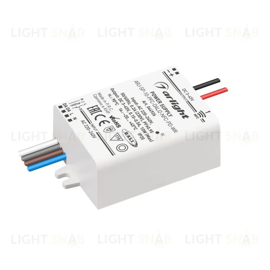 Блок питания Arlight ARJ-SP-10-PFC-DALI2-NFC-PD-WR (10W, 3-45V, 0.15-0.5A) 044926 044926