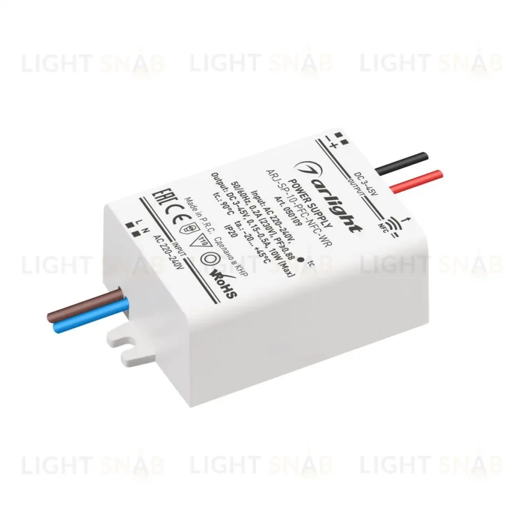 Блок питания Arlight ARJ-SP-10-PFC-NFC-WR (10W, 3-45V, 0.15-0.5A) 050109 050109