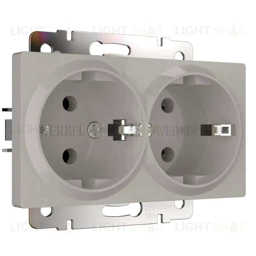 Розетка двойная с заземлением Werkel W1272004 4690389213960 a069774 4690389213960