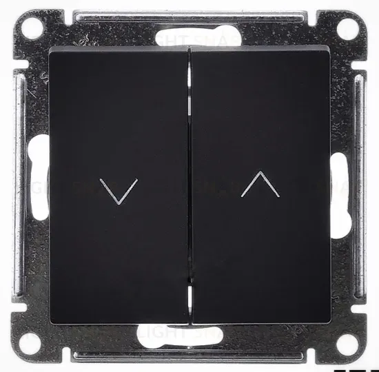 Выключатель 2-клавишный жалюзи, 10А, Systeme Electric AtlasDesign Базальт ATN001419 ATN001419