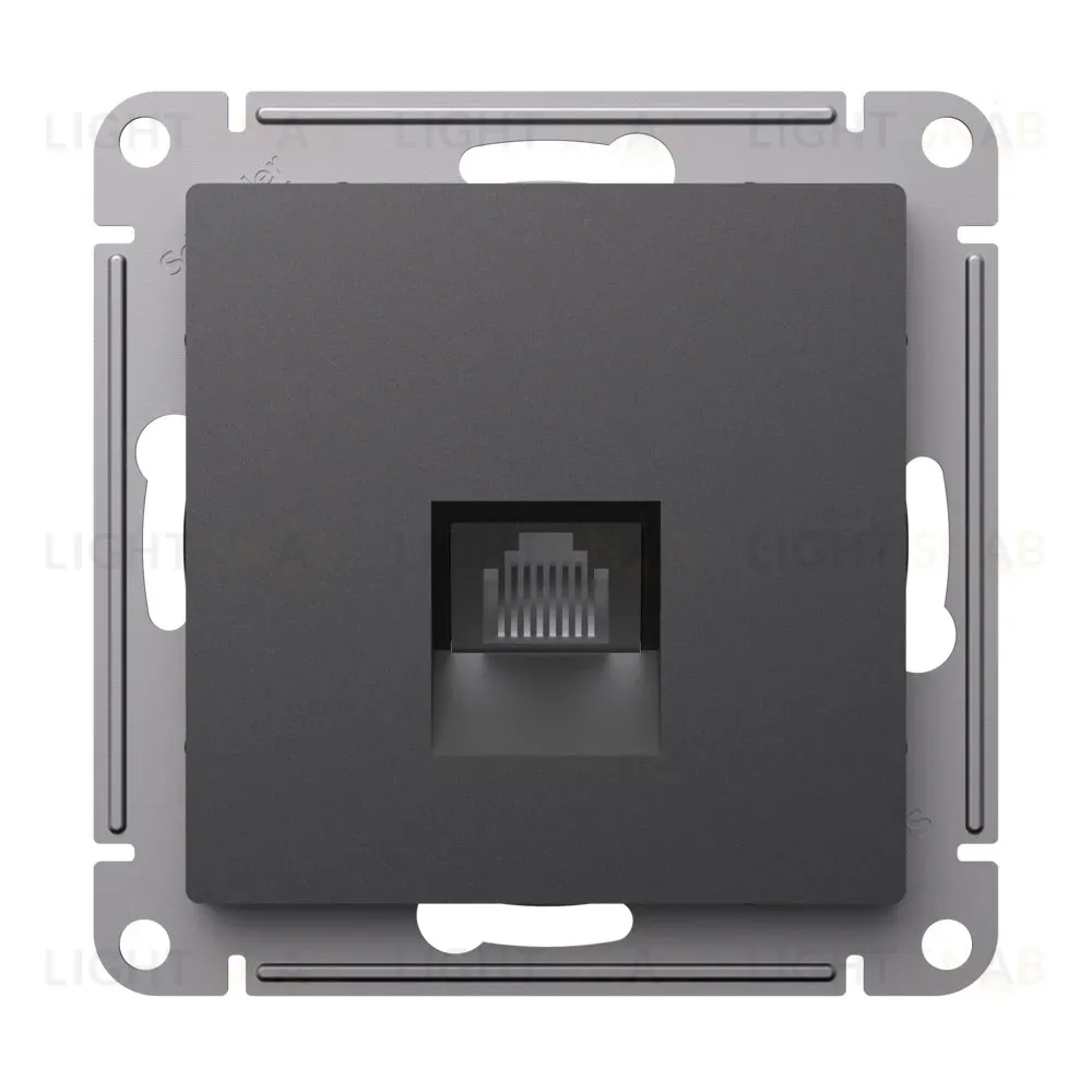 Розетка компьютерная RJ45, кат. 6A, Systeme Electric AtlasDesign Базальт ATN001486 ATN001486
