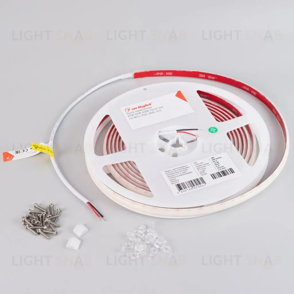 Светодиодная герметичная лента Arlight RTW-SEW-A308-10mm 24V Warm2400 (14 W/m, IP65, 2835, 5m) 053508 053508