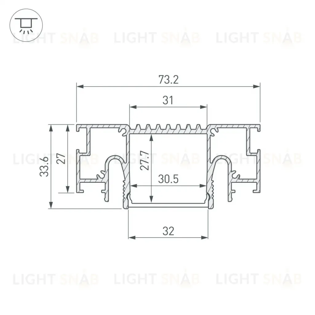 Профиль Arlight STRETCH-32-CEIL-CENTER-2000 BLACK 055208 055208