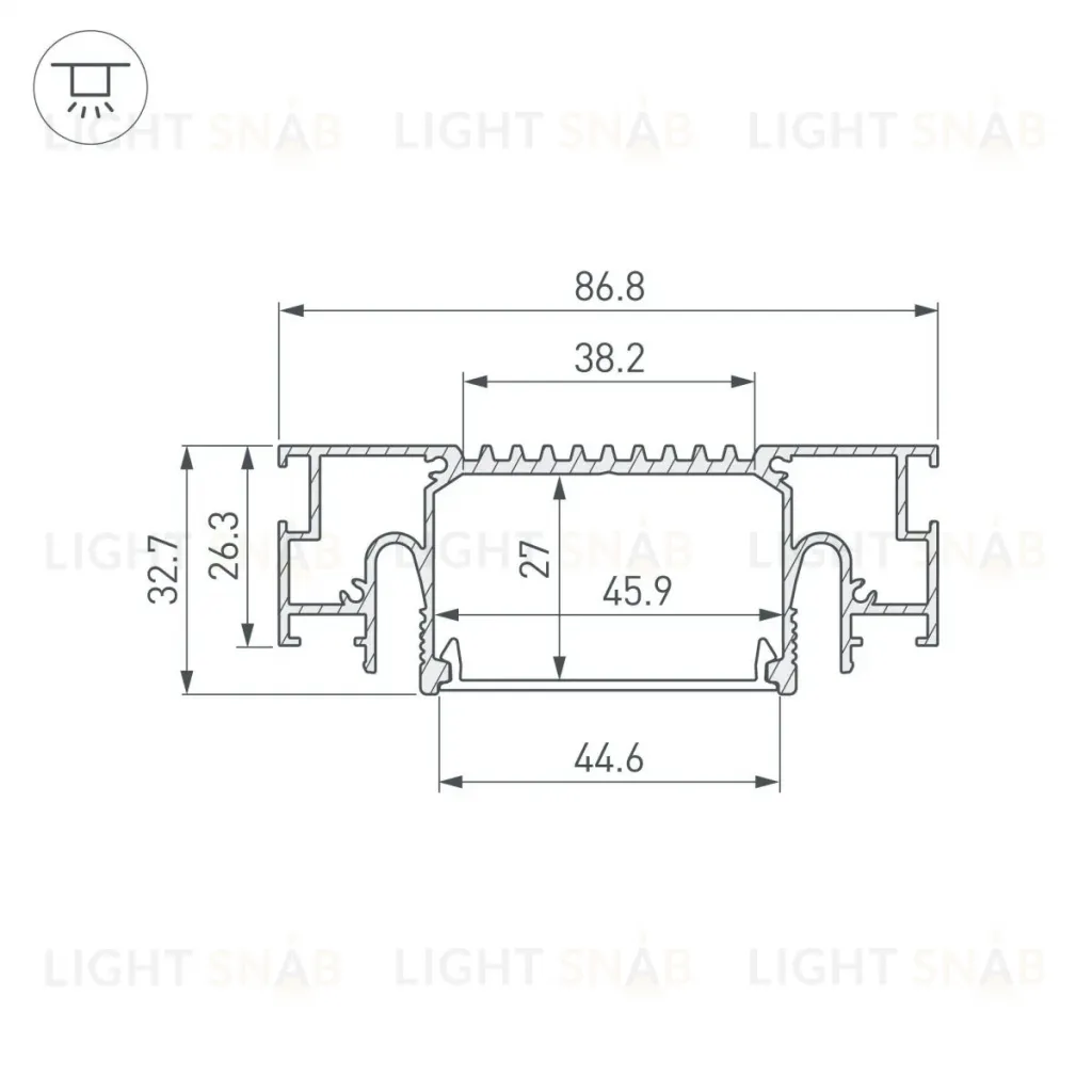 Профиль Arlight STRETCH-41-CEIL-CENTER-2000 BLACK 055206 055206