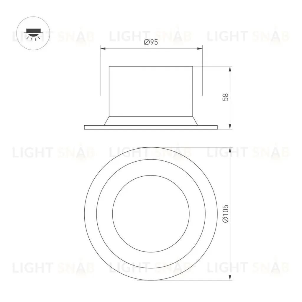 Встраиваемый светильник Arlight MS-DROP-BUILT-R105-14W Warm2700 054708 054708
