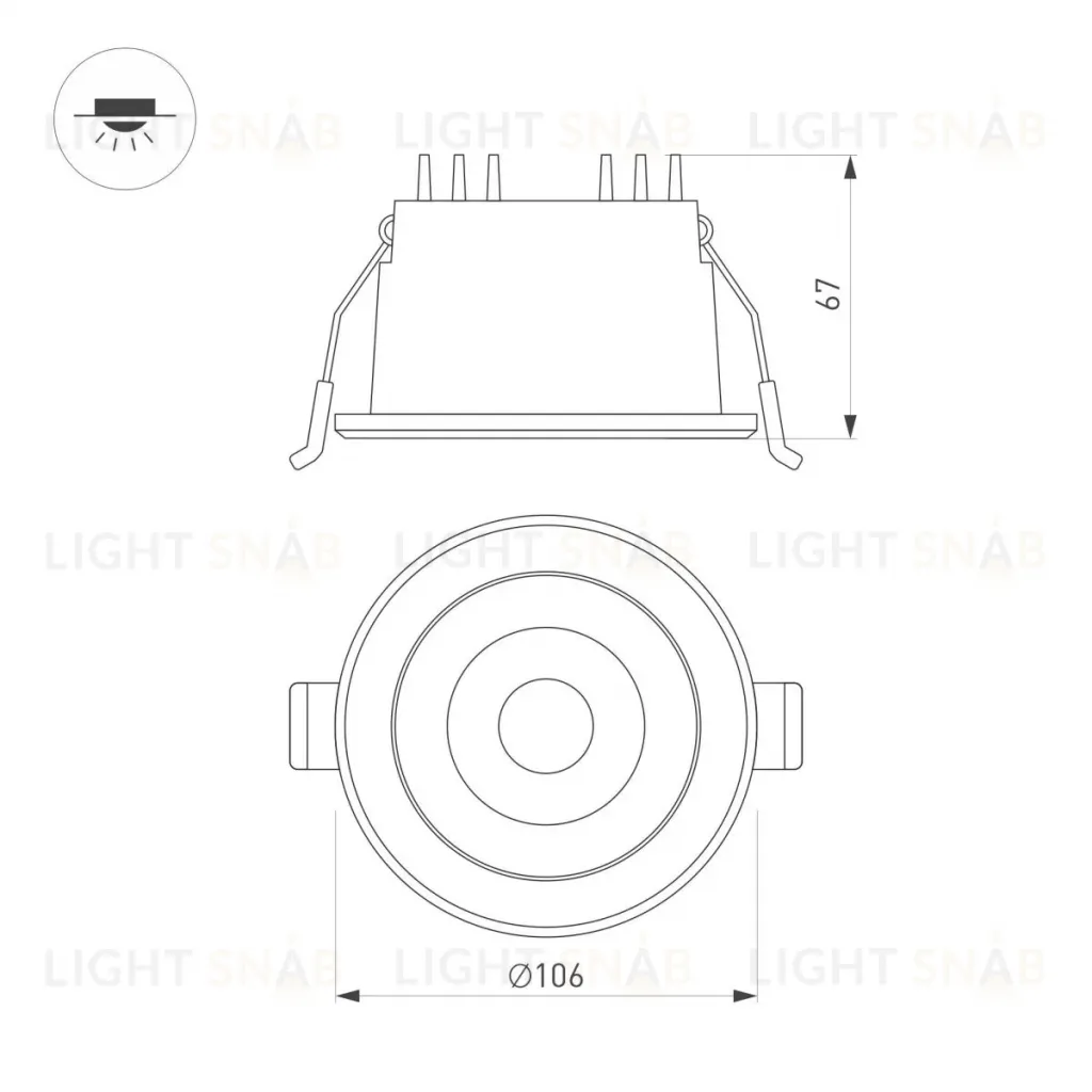 Встраиваемый светильник Arlight MS-ALORA-BUILT-R106-9W Day4000-MIX 048079 048079