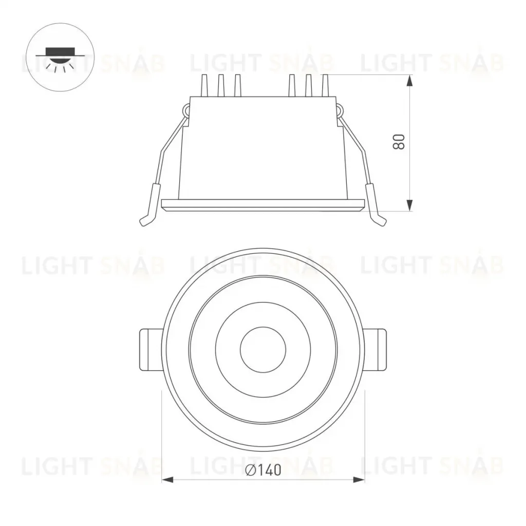 Встраиваемый светильник Arlight MS-ALORA-BUILT-R140-12W Day4000-MIX 048094 048094