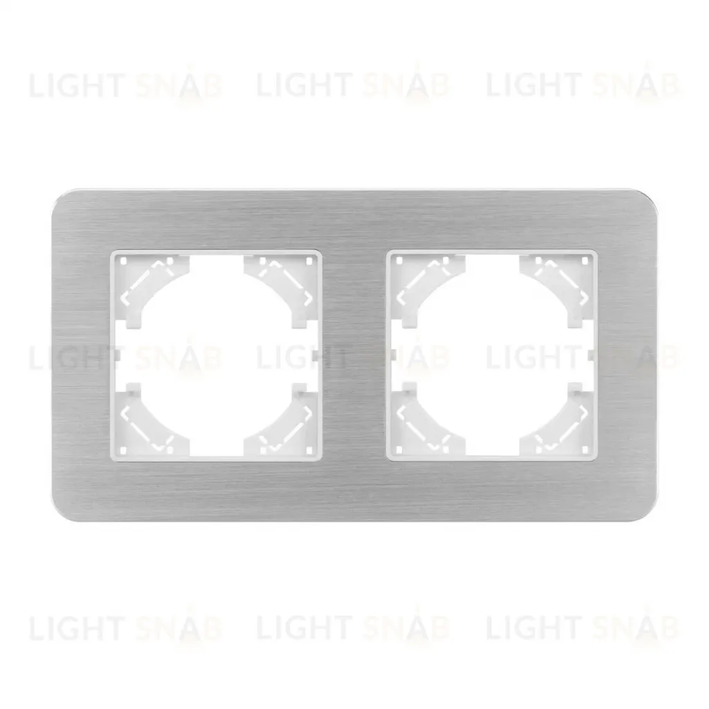 Рамка на 2 поста алюминиевая Arlight FRM-AKIRY-AL-2-SR 049724 049724