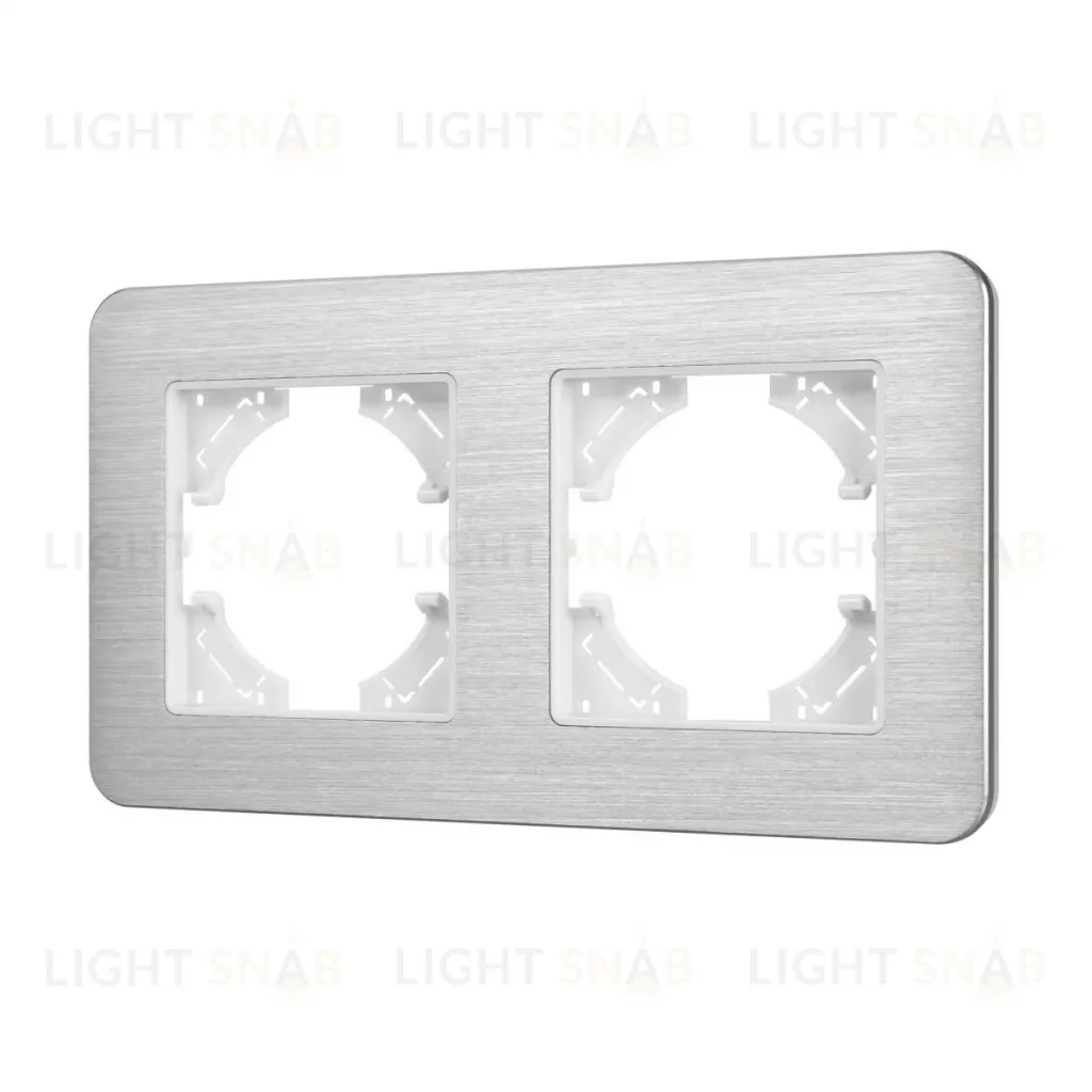 Рамка на 2 поста алюминиевая Arlight FRM-AKIRY-AL-2-SR 049724 049724