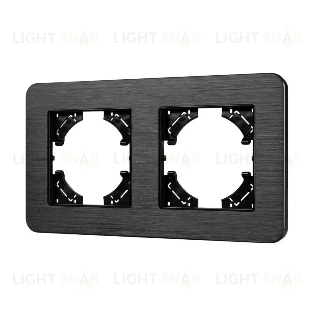 Рамка на 2 поста алюминиевая Arlight FRM-AKIRY-AL-2-BK 049725 049725