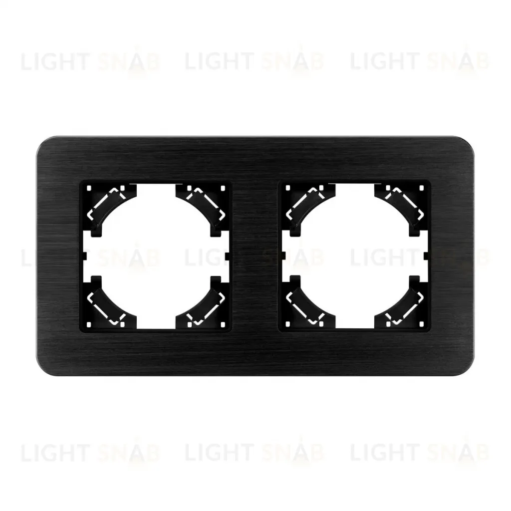 Рамка на 2 поста алюминиевая Arlight FRM-AKIRY-AL-2-BK 049725 049725